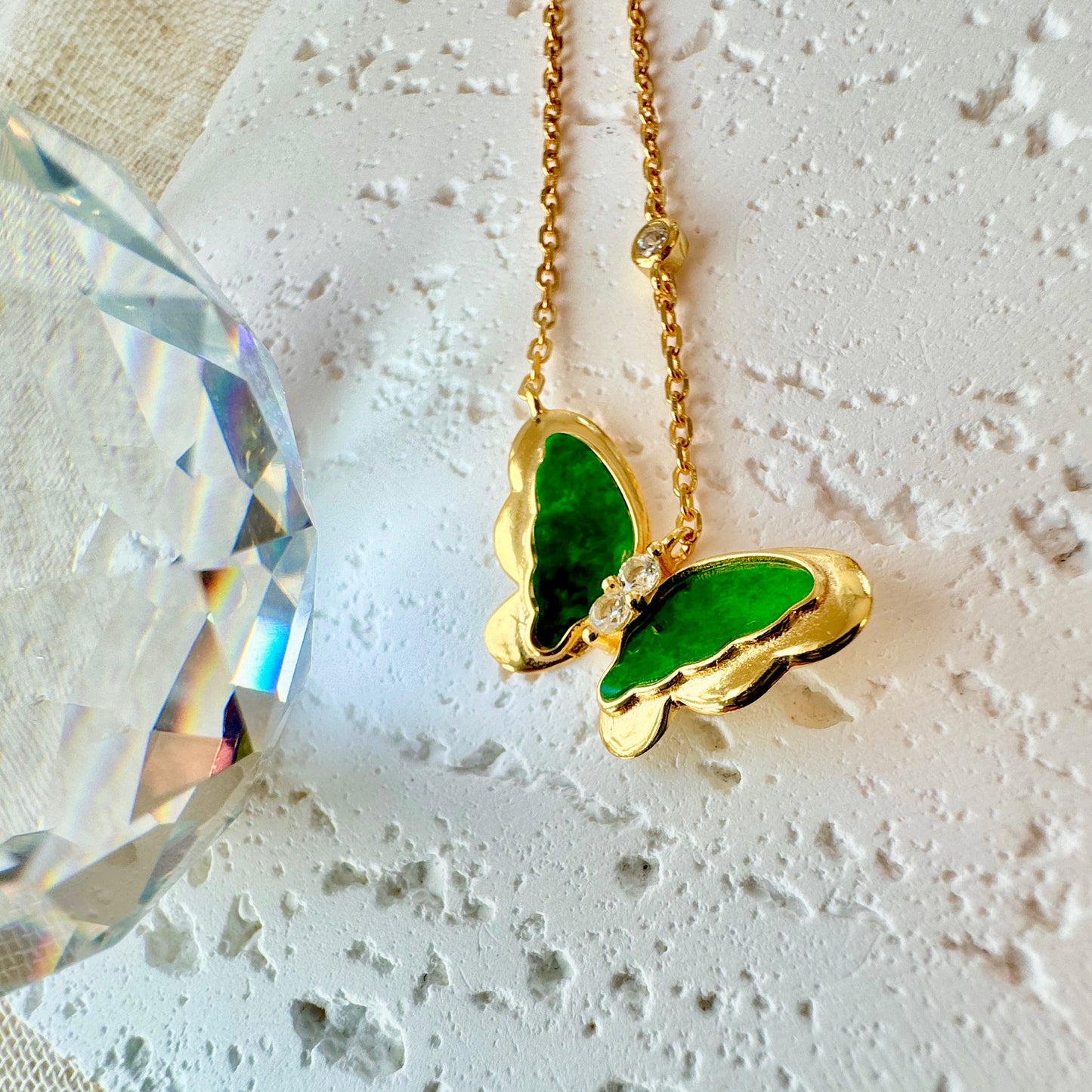Butterfly Jadeite Pendant Necklace