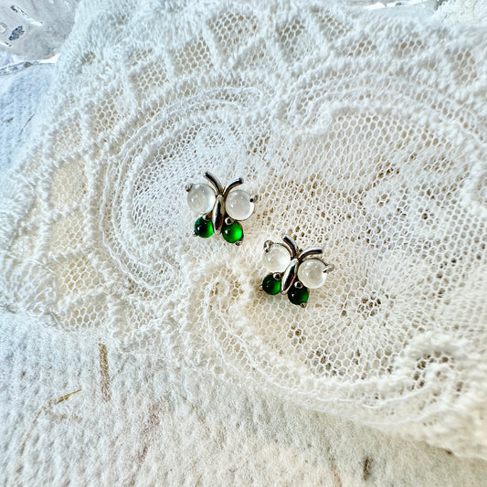 Butterfly Jadeite Cabochon Earrings