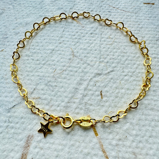 Charm Bar Base Bracelet - 18K Gold Plated 925 Silver