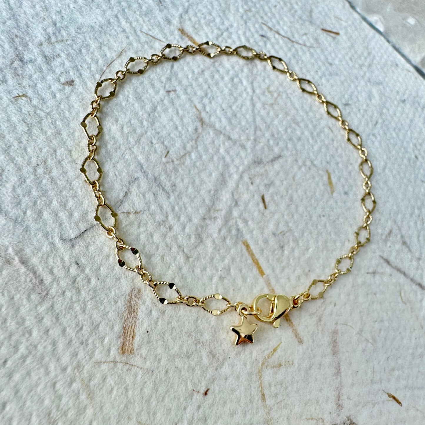 Charm Bar Base Bracelet - 14K Gold Plated 925 Silver