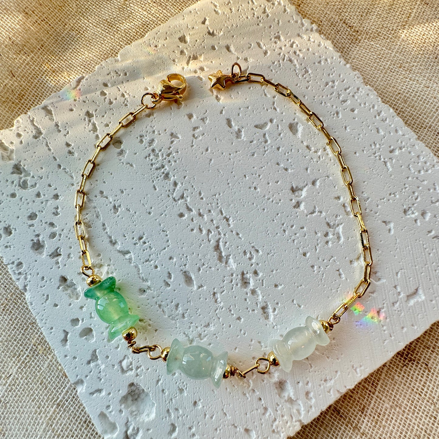 Candy Jadeite Charm Bracelet