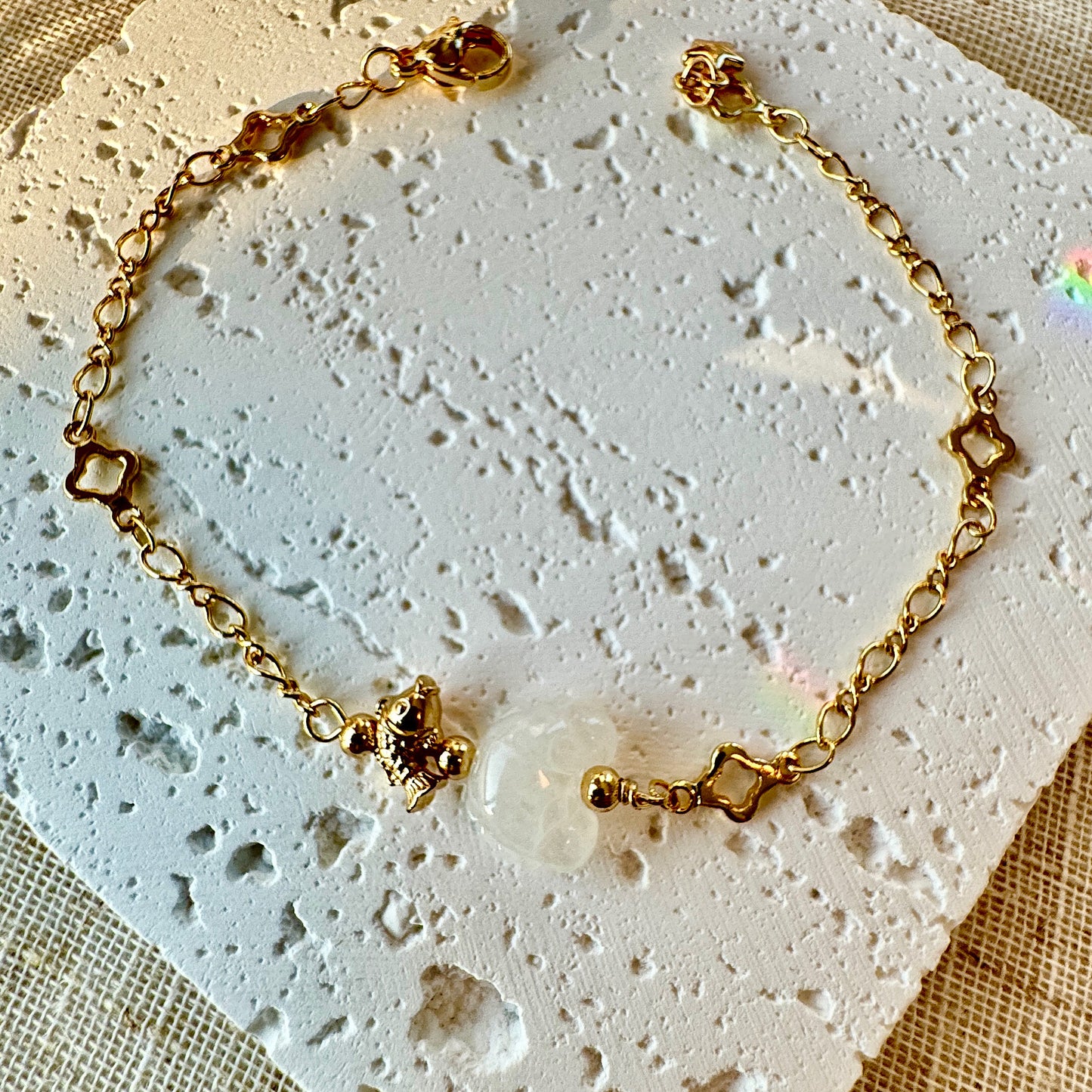 Crab Jadeite Charm Bracelet