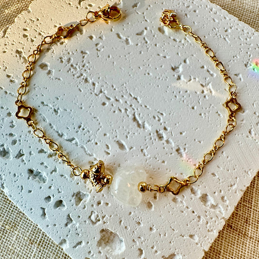 Crab Jadeite Charm Bracelet