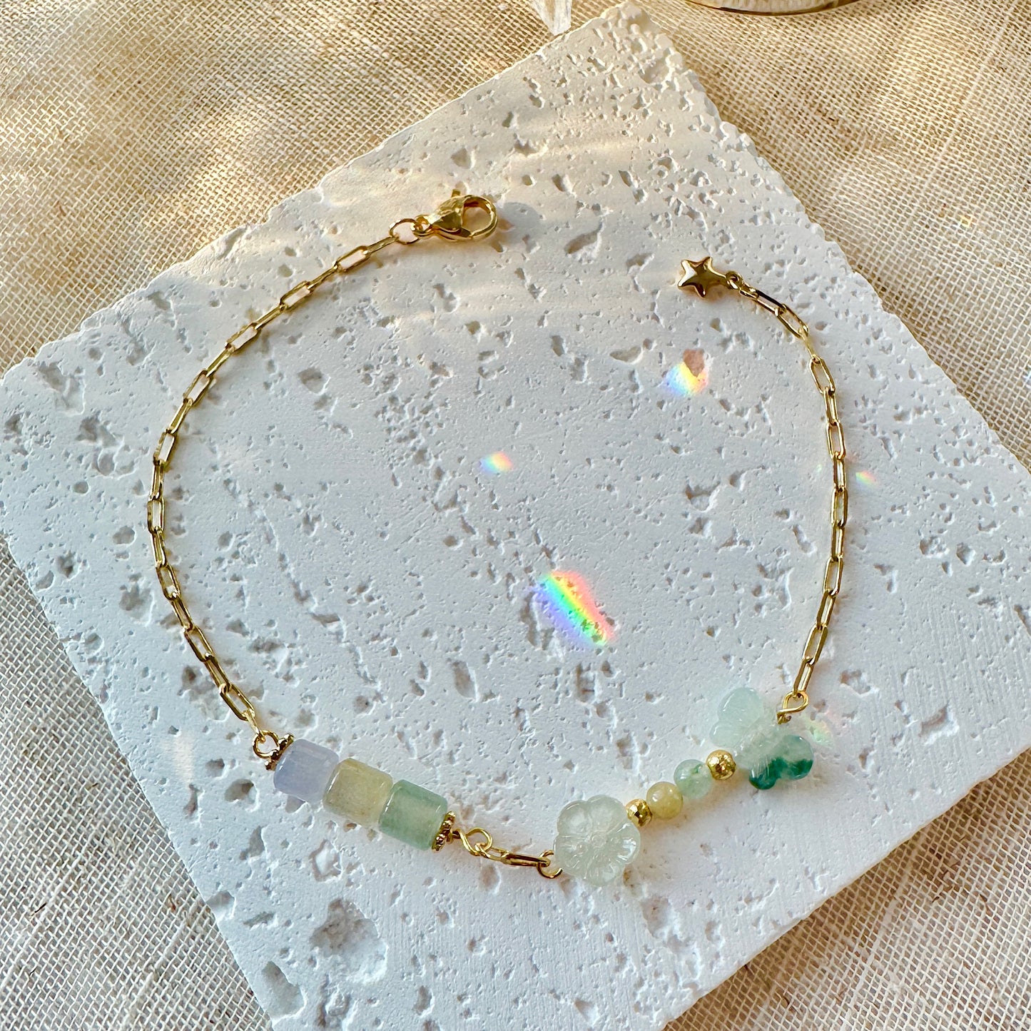 Multi-color Jadeite Charm Bracelet