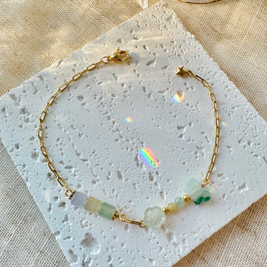 Multi-color Jadeite Charm Bracelet