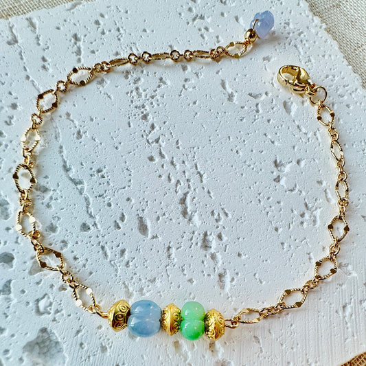 Pumpkin Jadeite Charm Bracelet