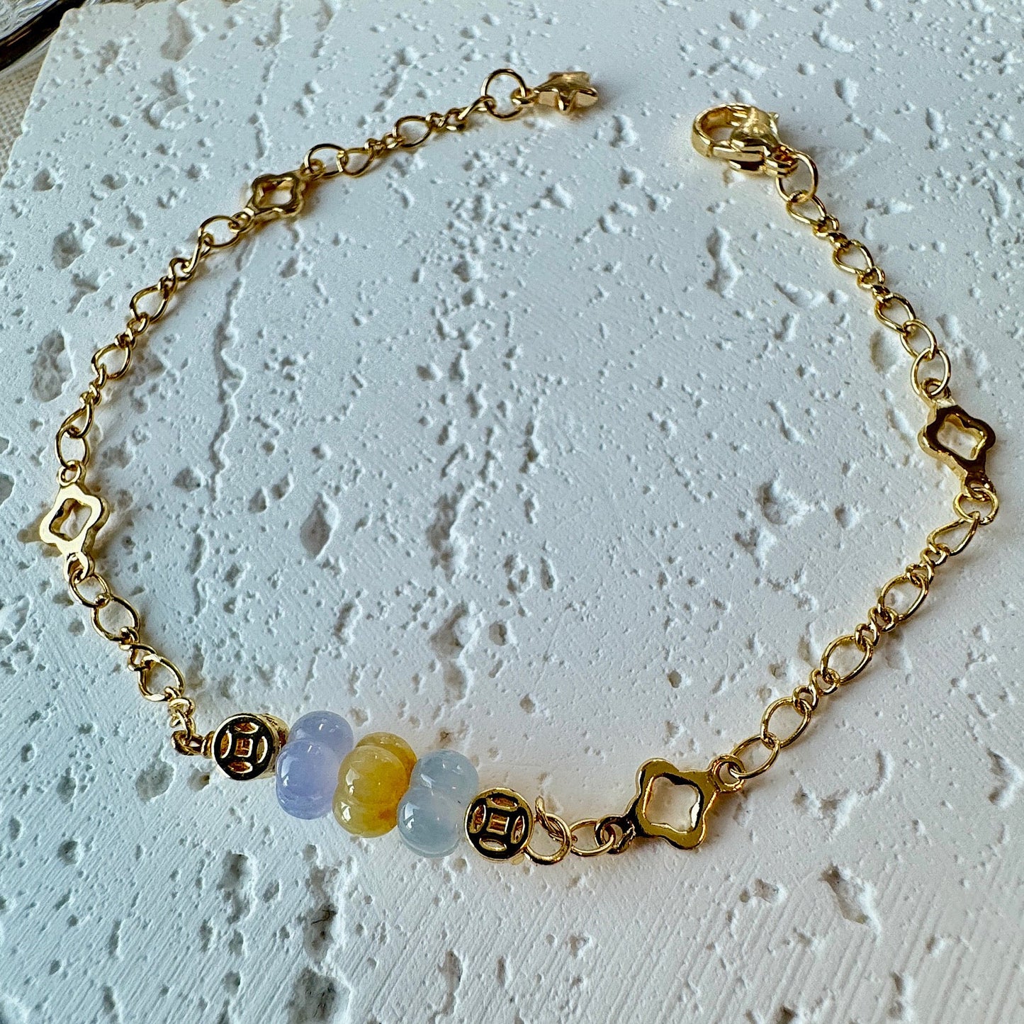 Pumpkin Jadeite Charm Bracelet