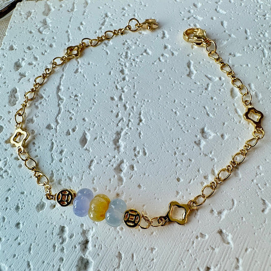 Pumpkin Jadeite Charm Bracelet