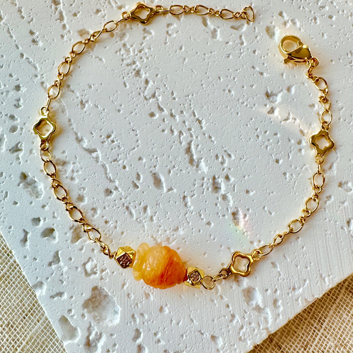 Goldfish Jadeite Charm Bracelet