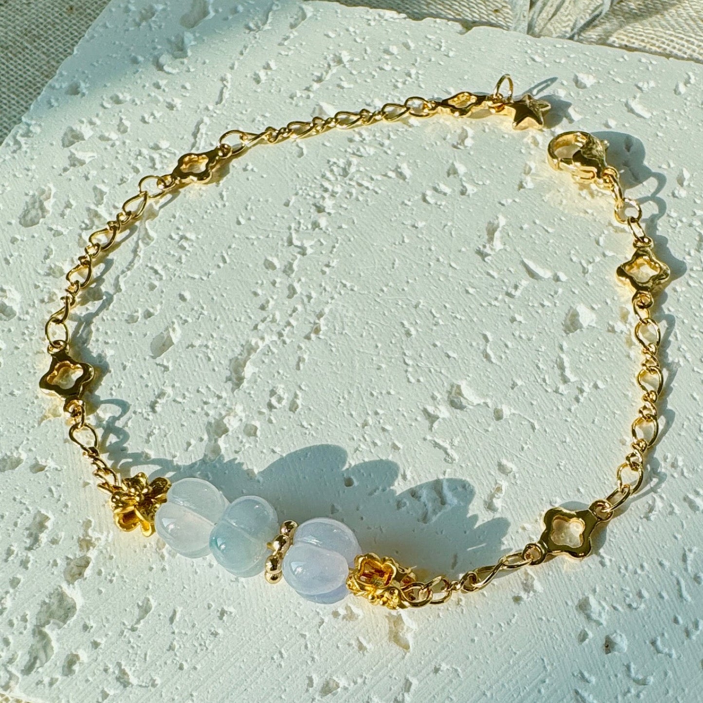 Pumpkin Jadeite Charm Bracelet