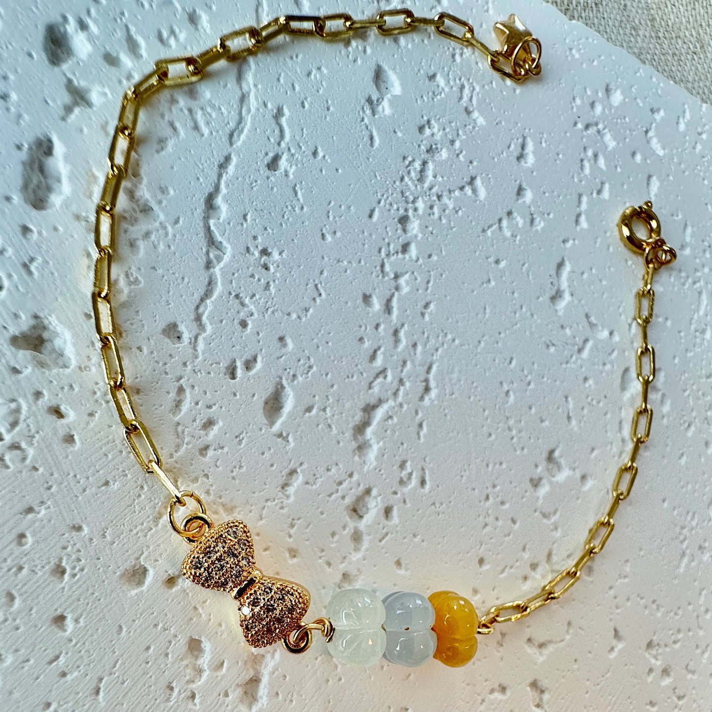 Pumpkin Jadeite Charm Bracelet
