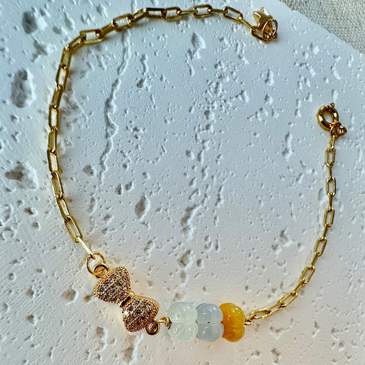 Pumpkin Jadeite Charm Bracelet