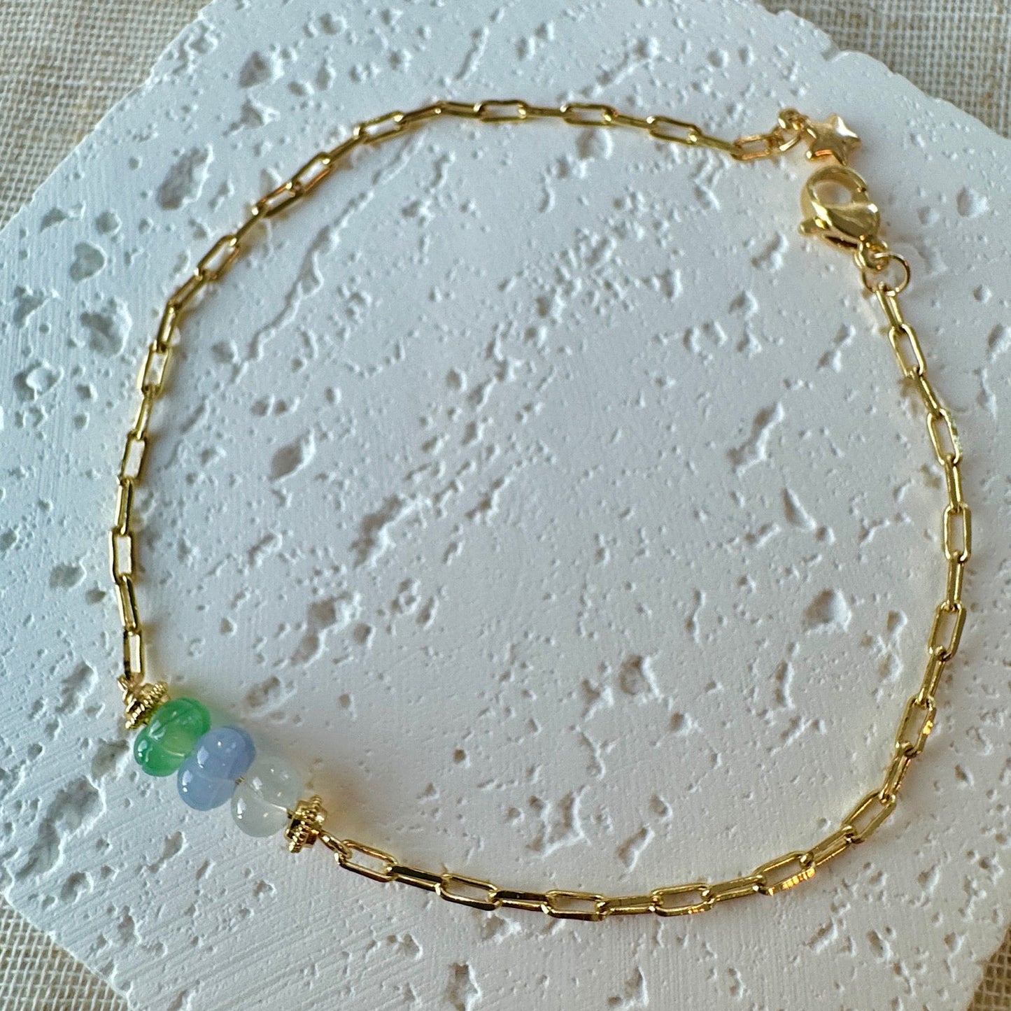Pumpkin Jadeite Charm Bracelet