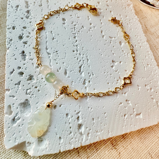 Goldfish Jadeite Charm Bracelet