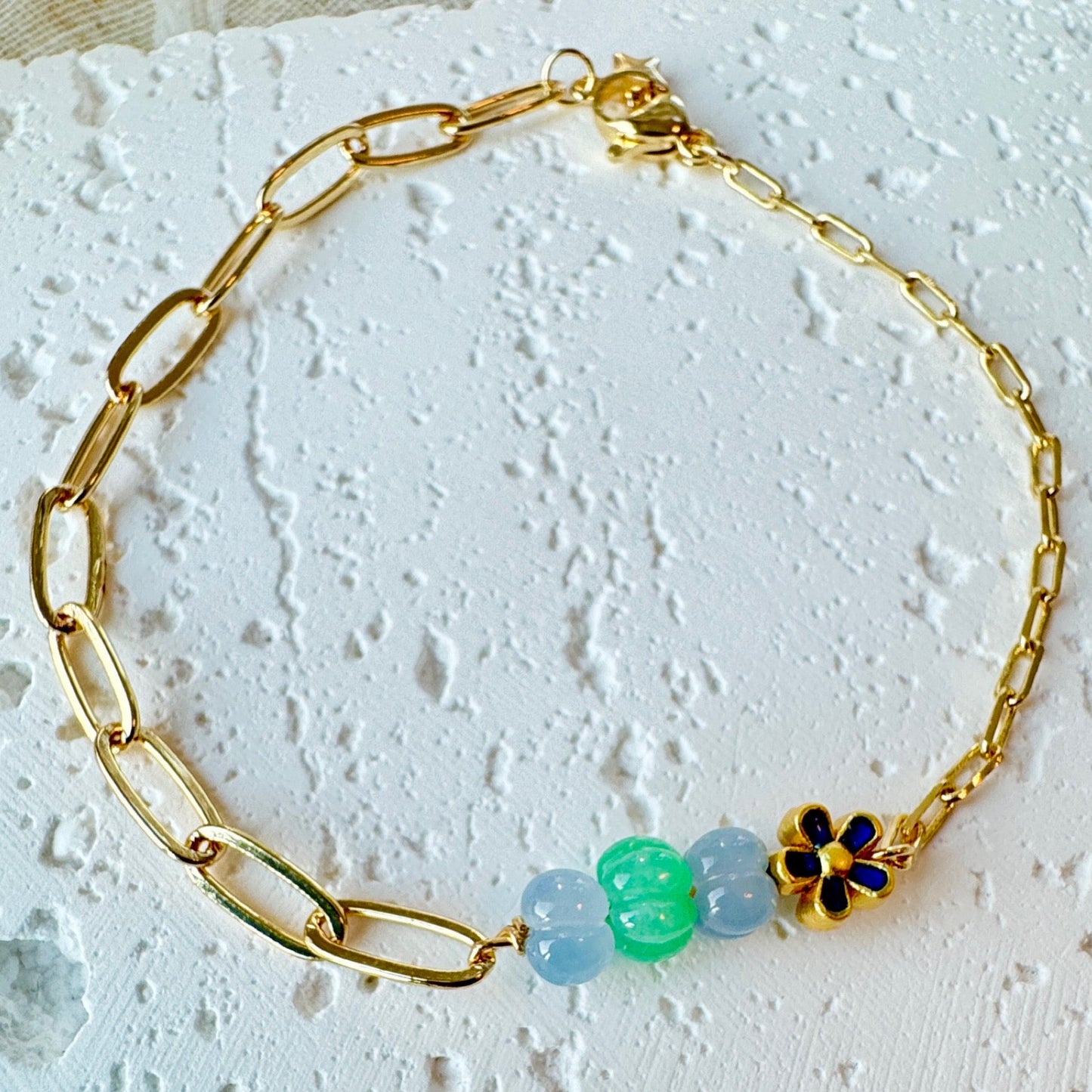 Pumpkin Jadeite Charm Bracelet