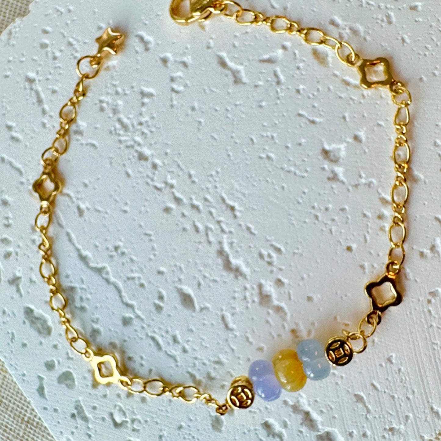 Pumpkin Jadeite Charm Bracelet