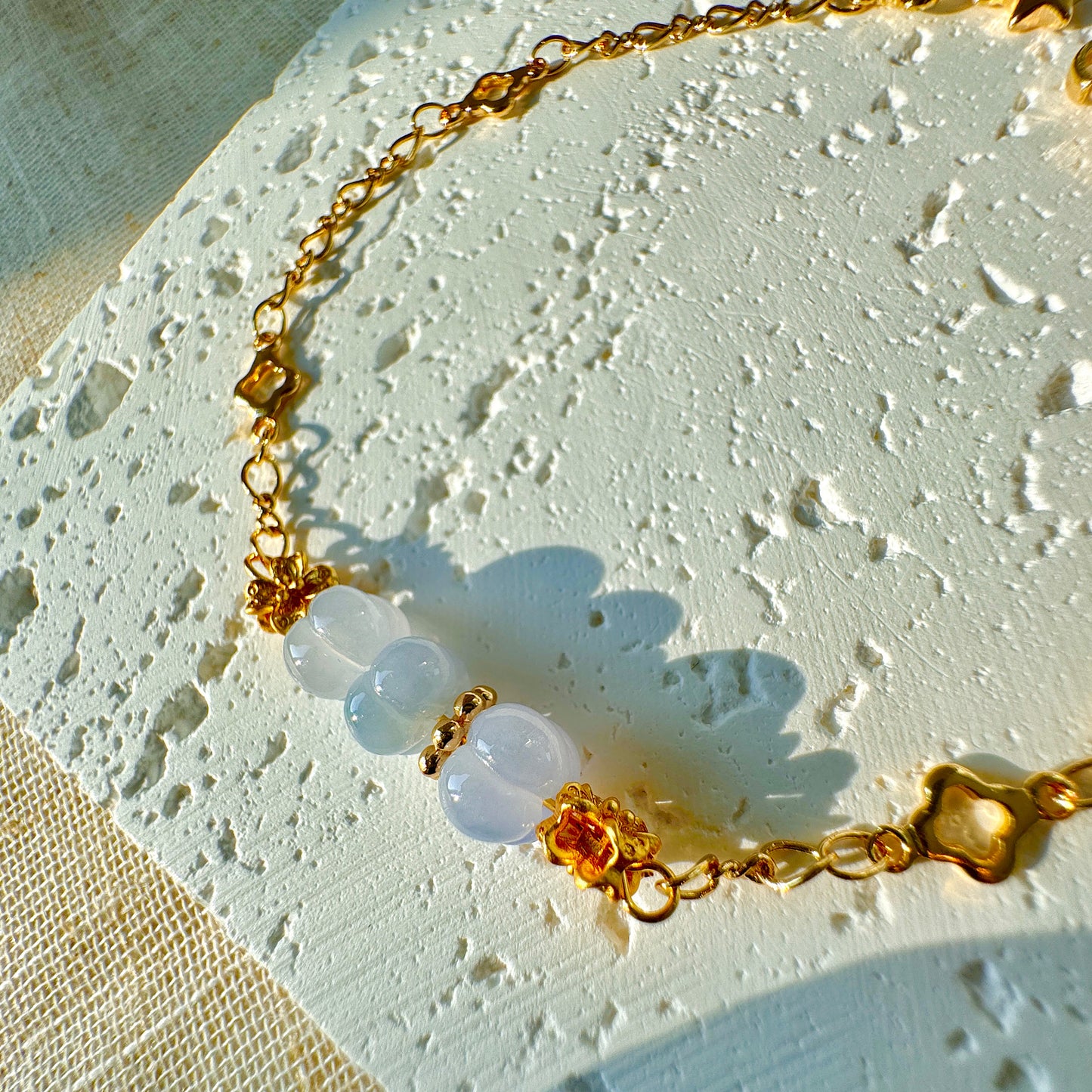 Pumpkin Jadeite Charm Bracelet