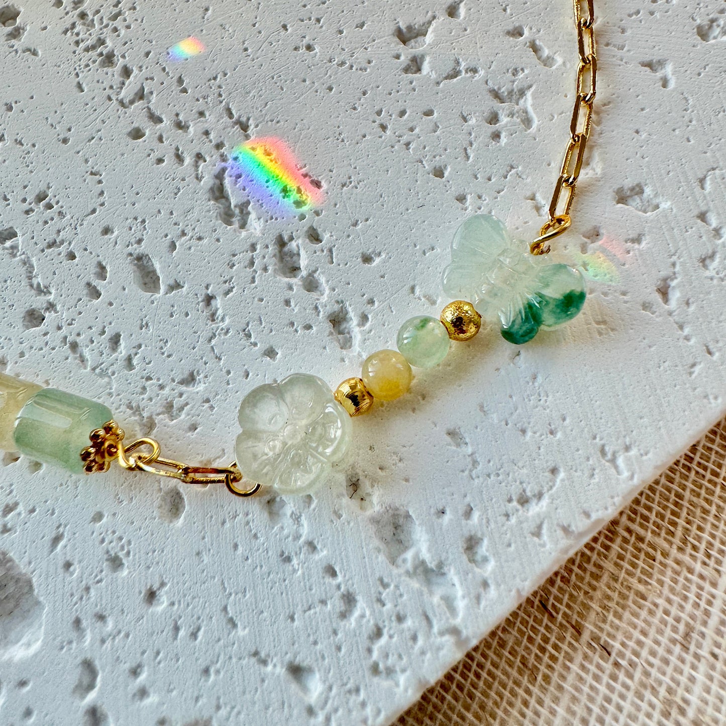 Multi-color Jadeite Charm Bracelet
