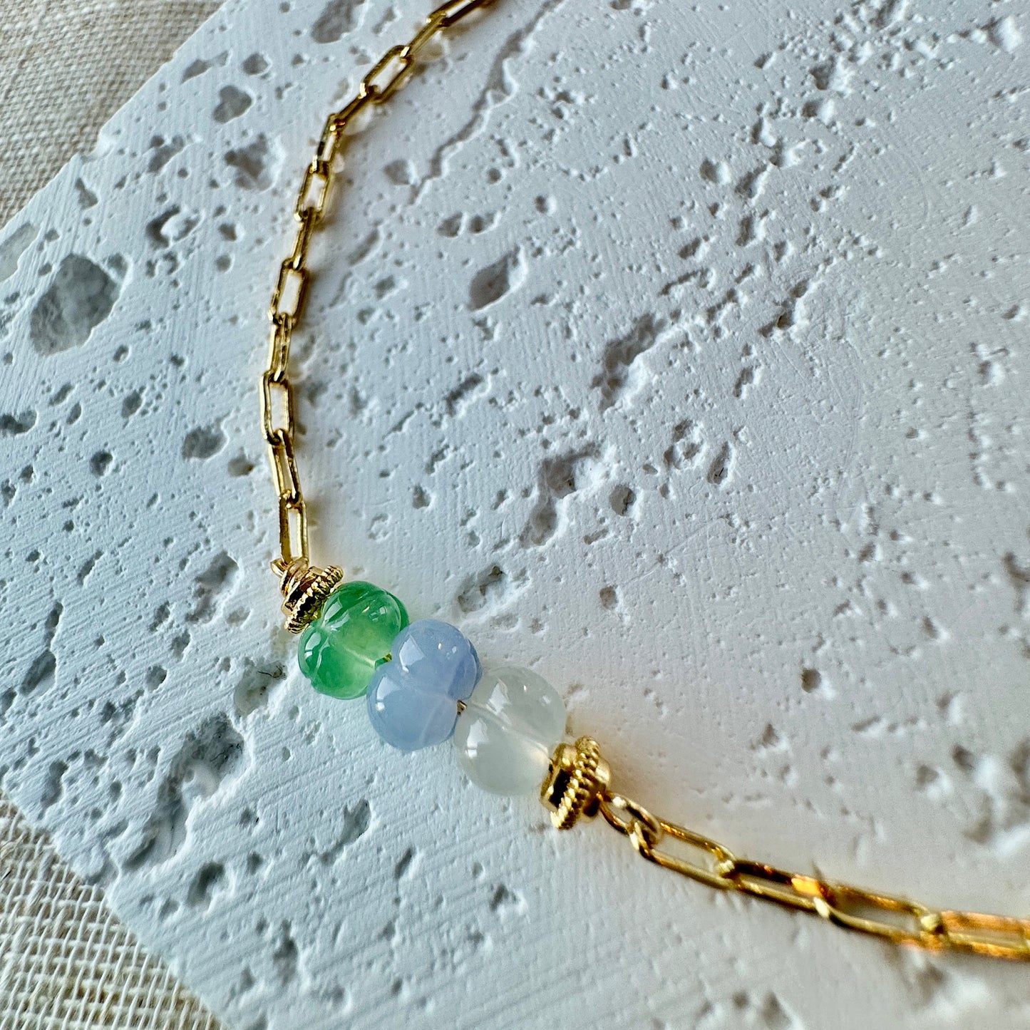 Pumpkin Jadeite Charm Bracelet