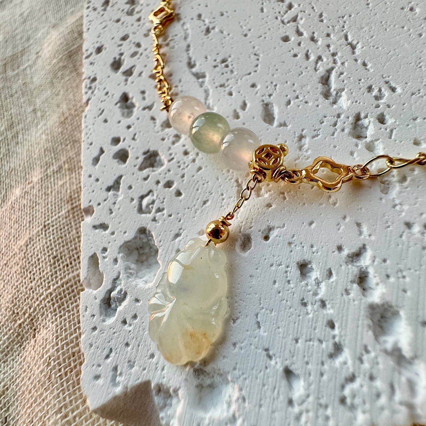 Goldfish Jadeite Charm Bracelet