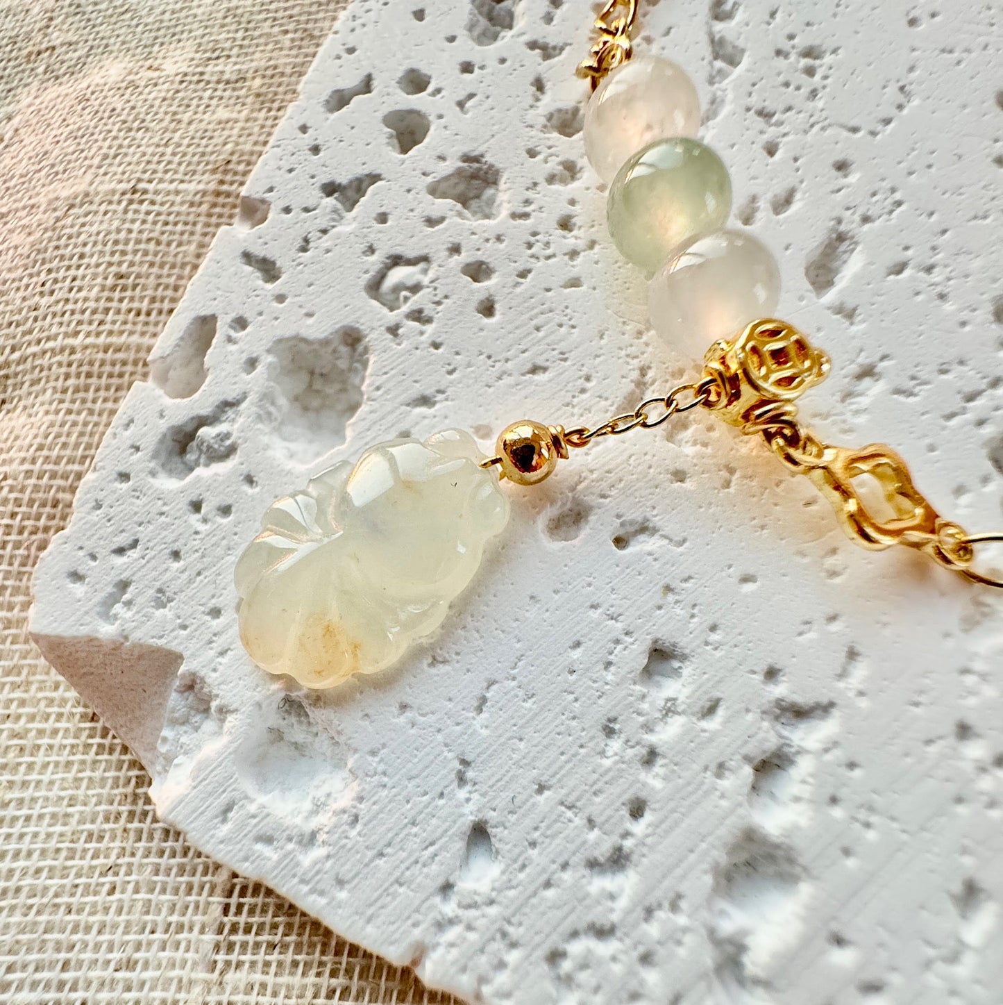 Goldfish Jadeite Charm Bracelet