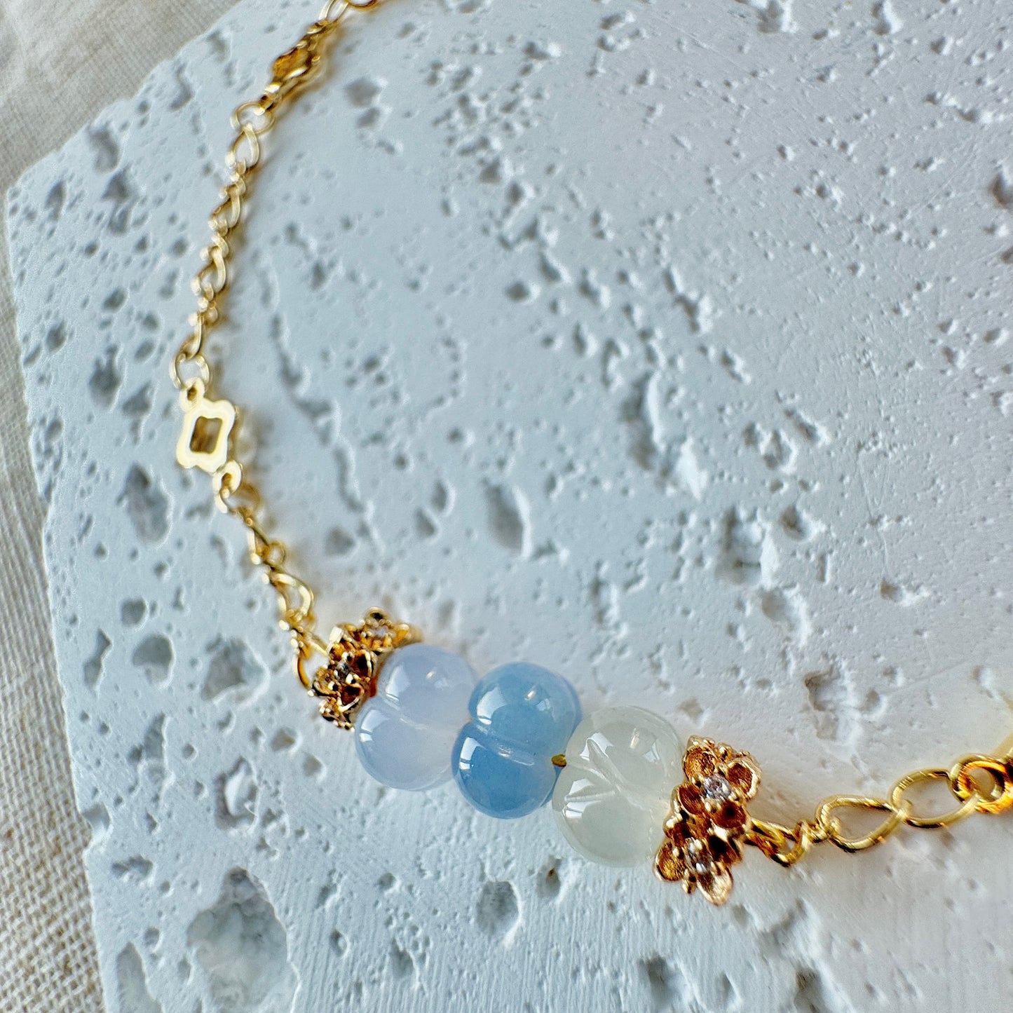 Pumpkin Jadeite Charm Bracelet