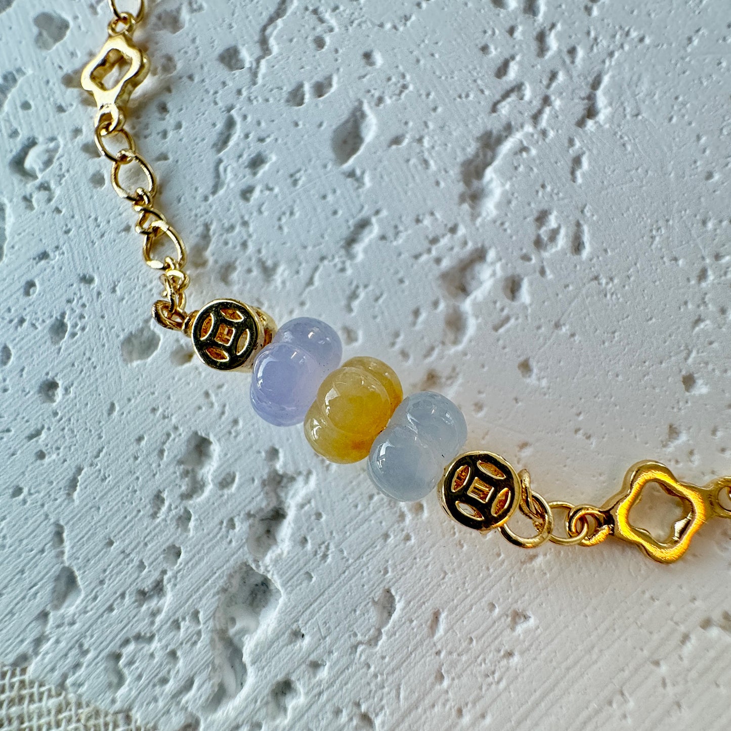Pumpkin Jadeite Charm Bracelet