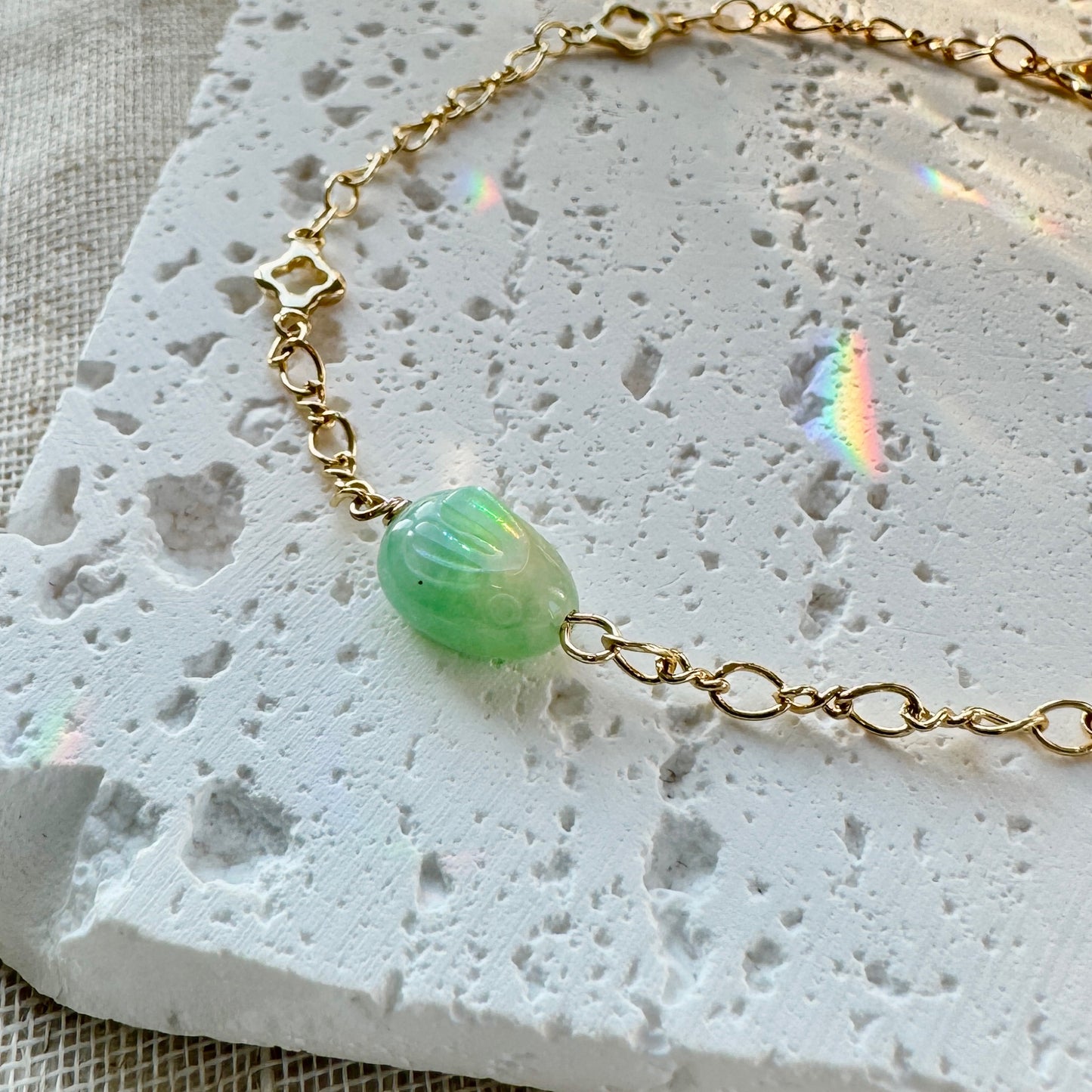 Rabbit Jadeite Charm Bracelet