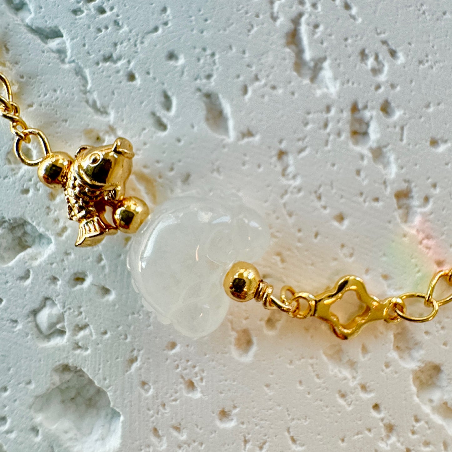 Crab Jadeite Charm Bracelet
