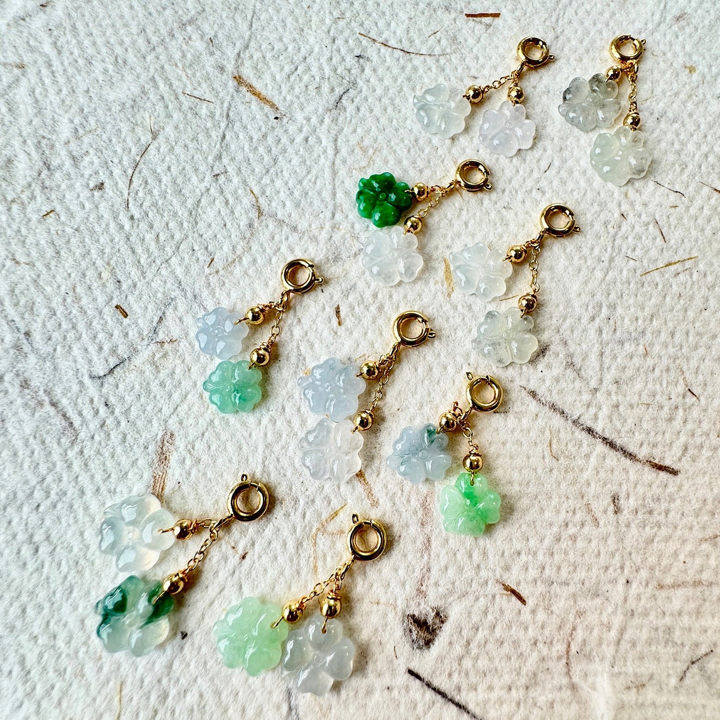 Four-leaf Clover Jadeite Charms
