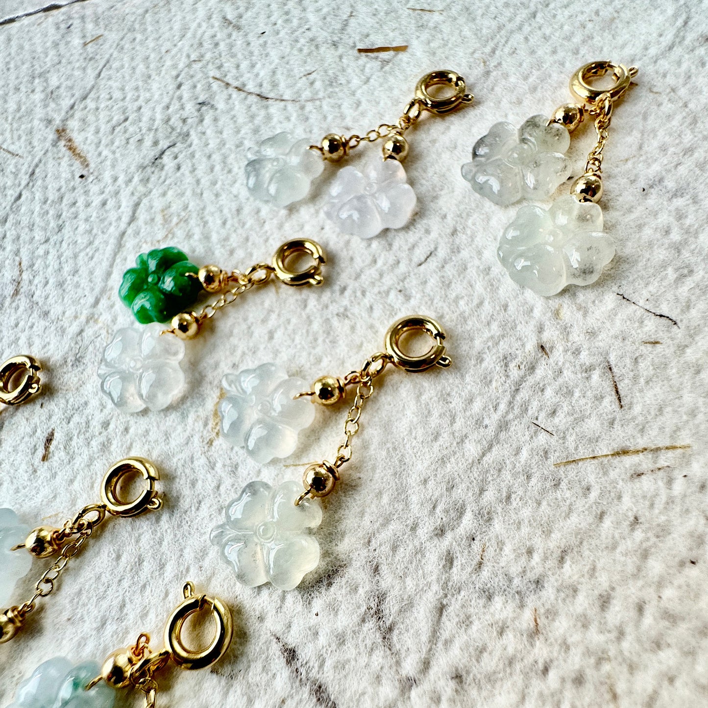 Four-leaf Clover Jadeite Charms