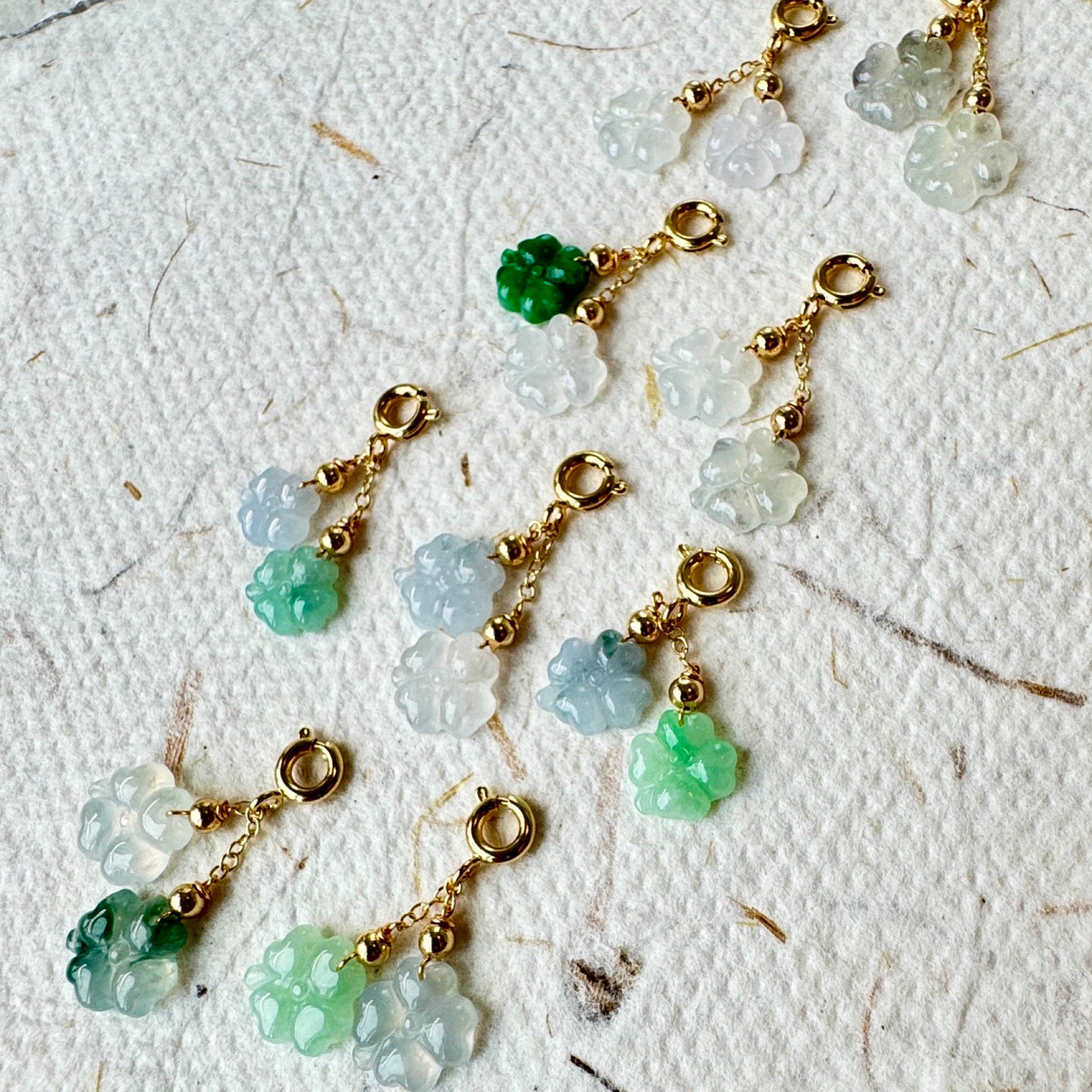Four-leaf Clover Jadeite Charms