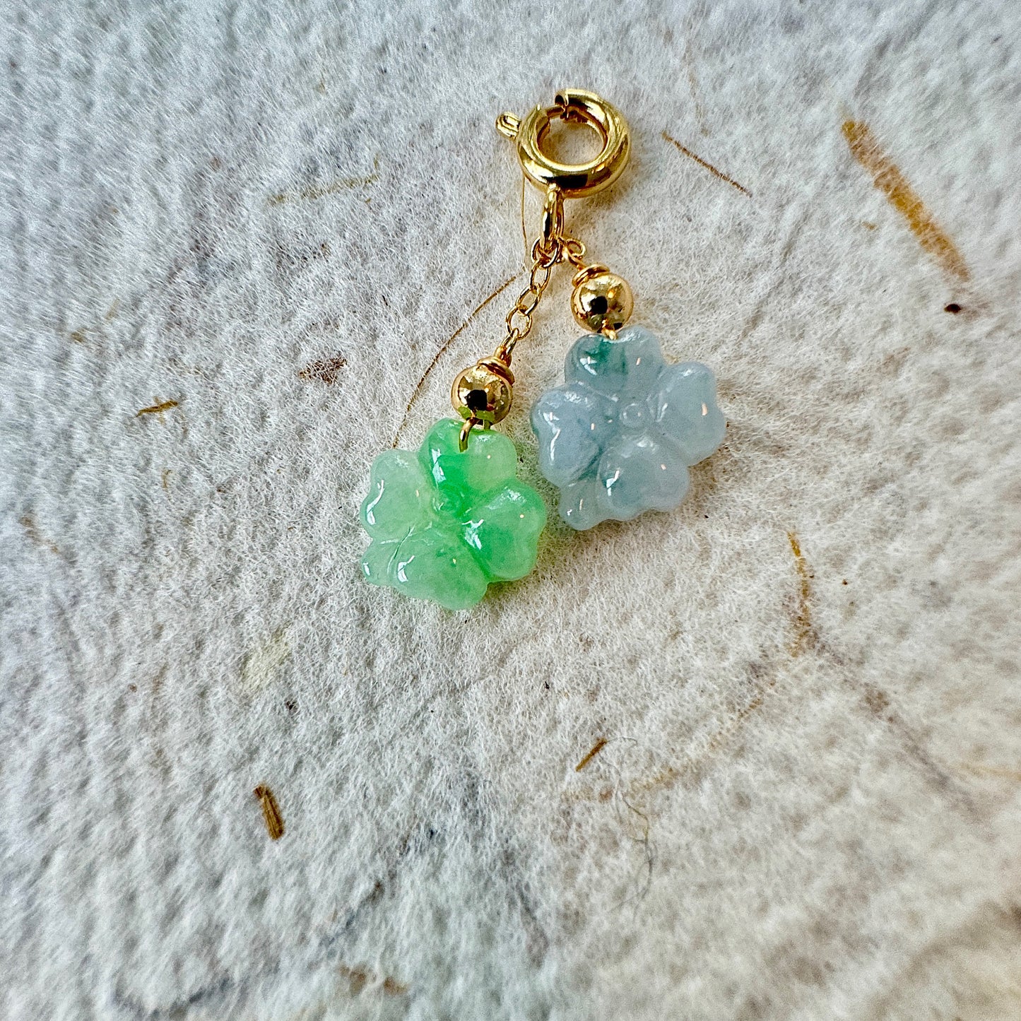 Four-leaf Clover Jadeite Charms