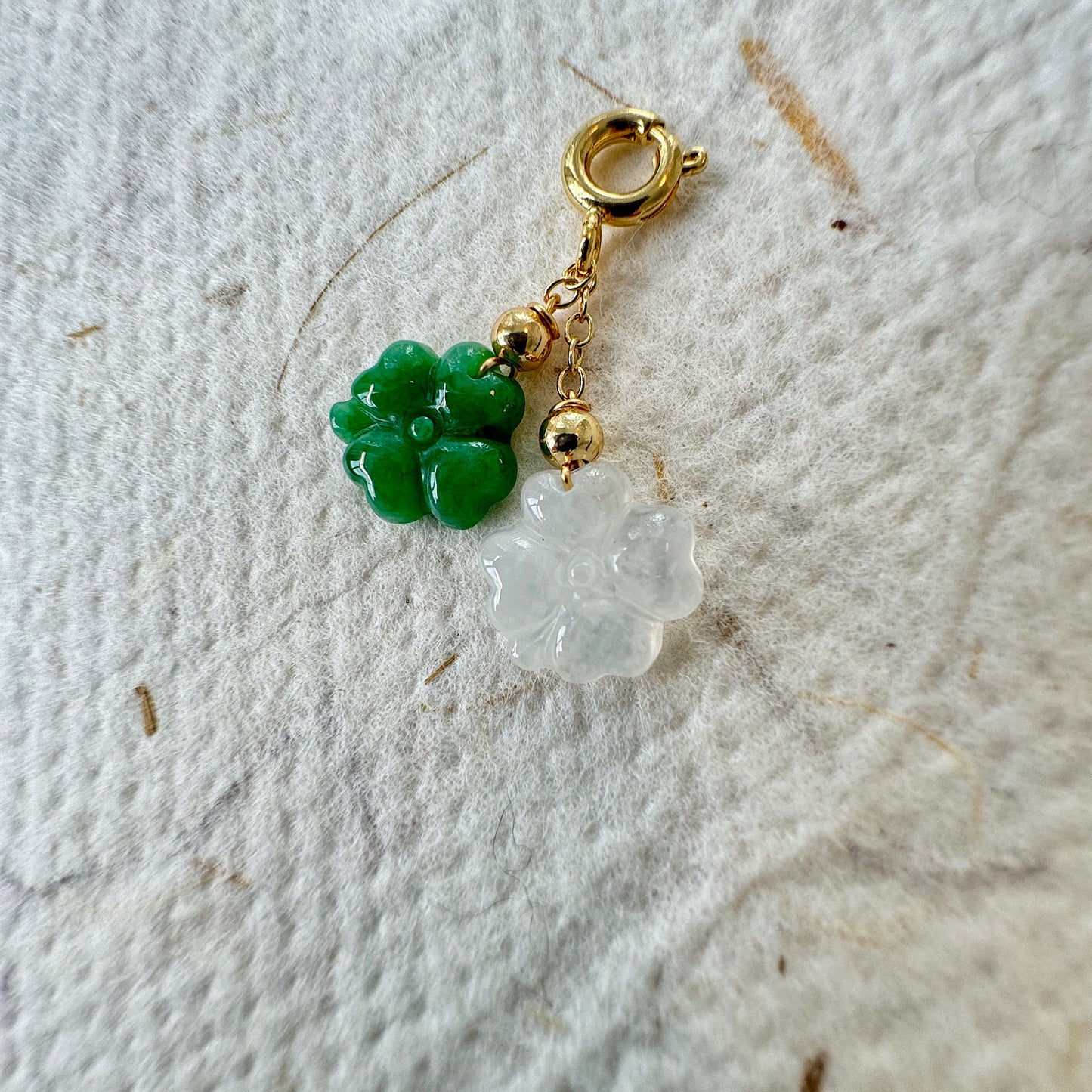 Four-leaf Clover Jadeite Charms