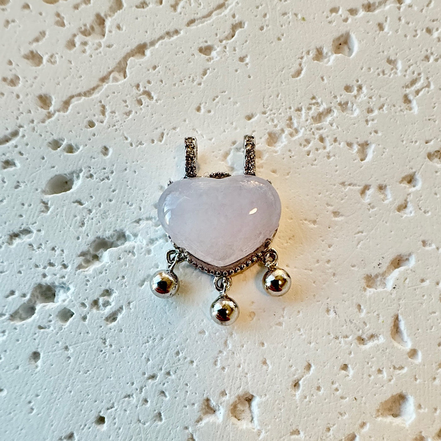Icy Jadeite Heart Pendant Necklace