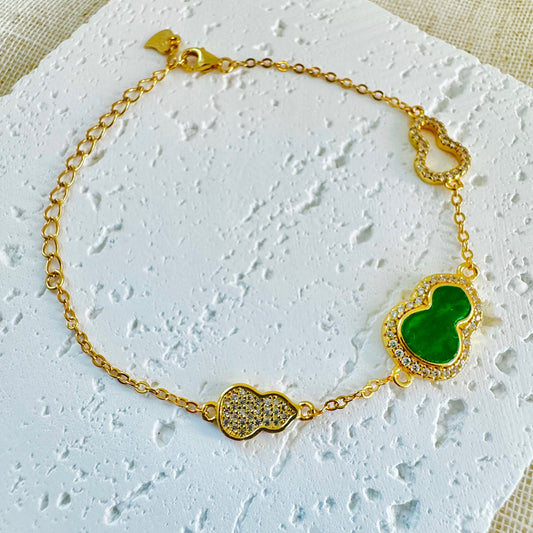 Green Hulu Calabash Jadeite Bracelet