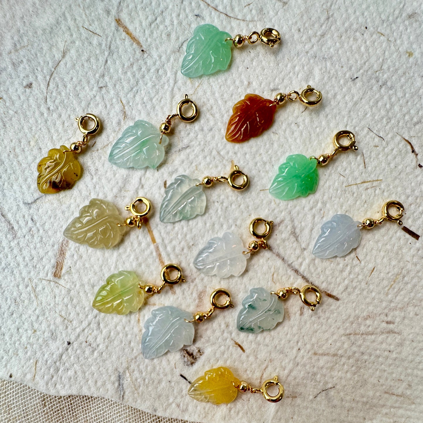 Maple Leaf Jadeite Charms
