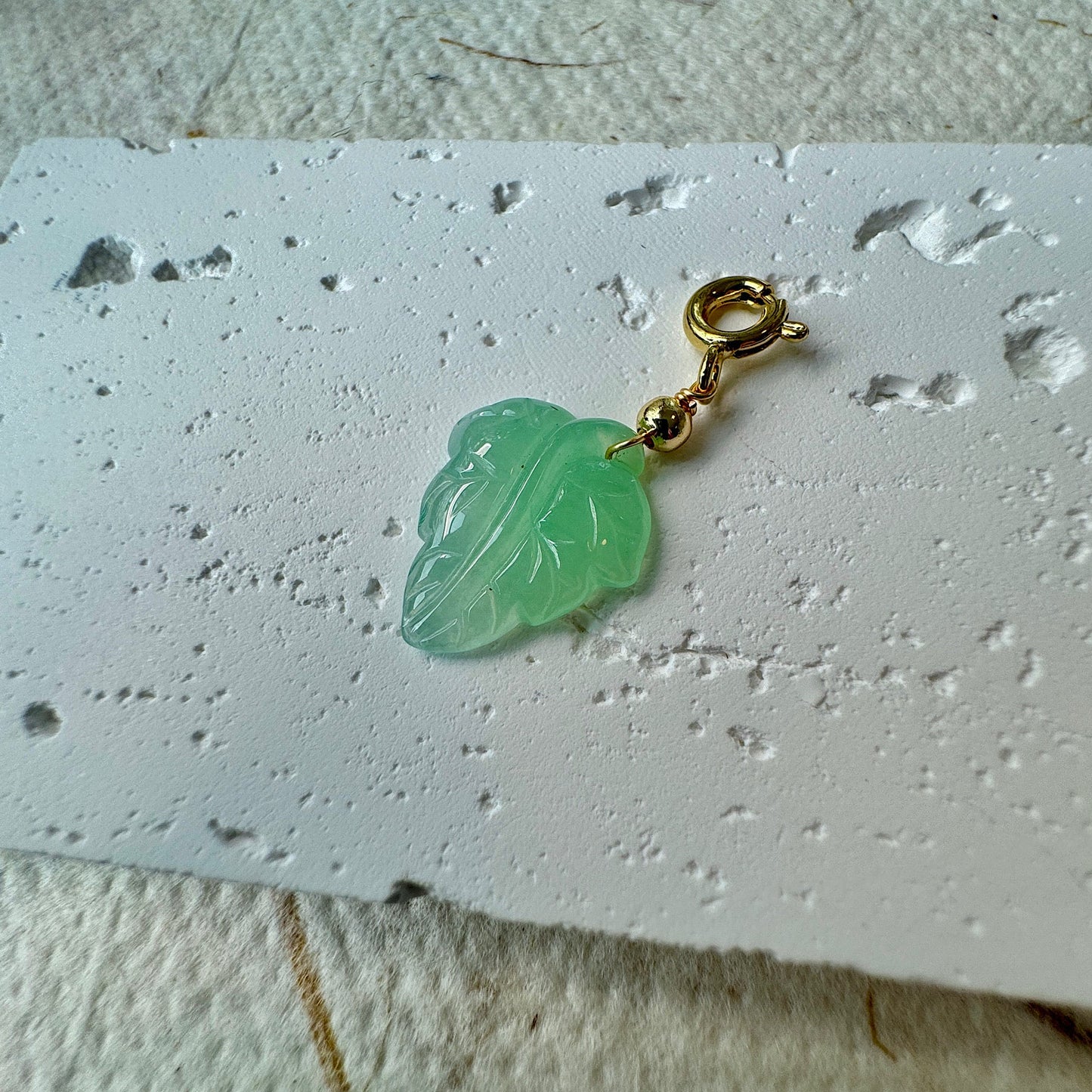 Maple Leaf Jadeite Charms