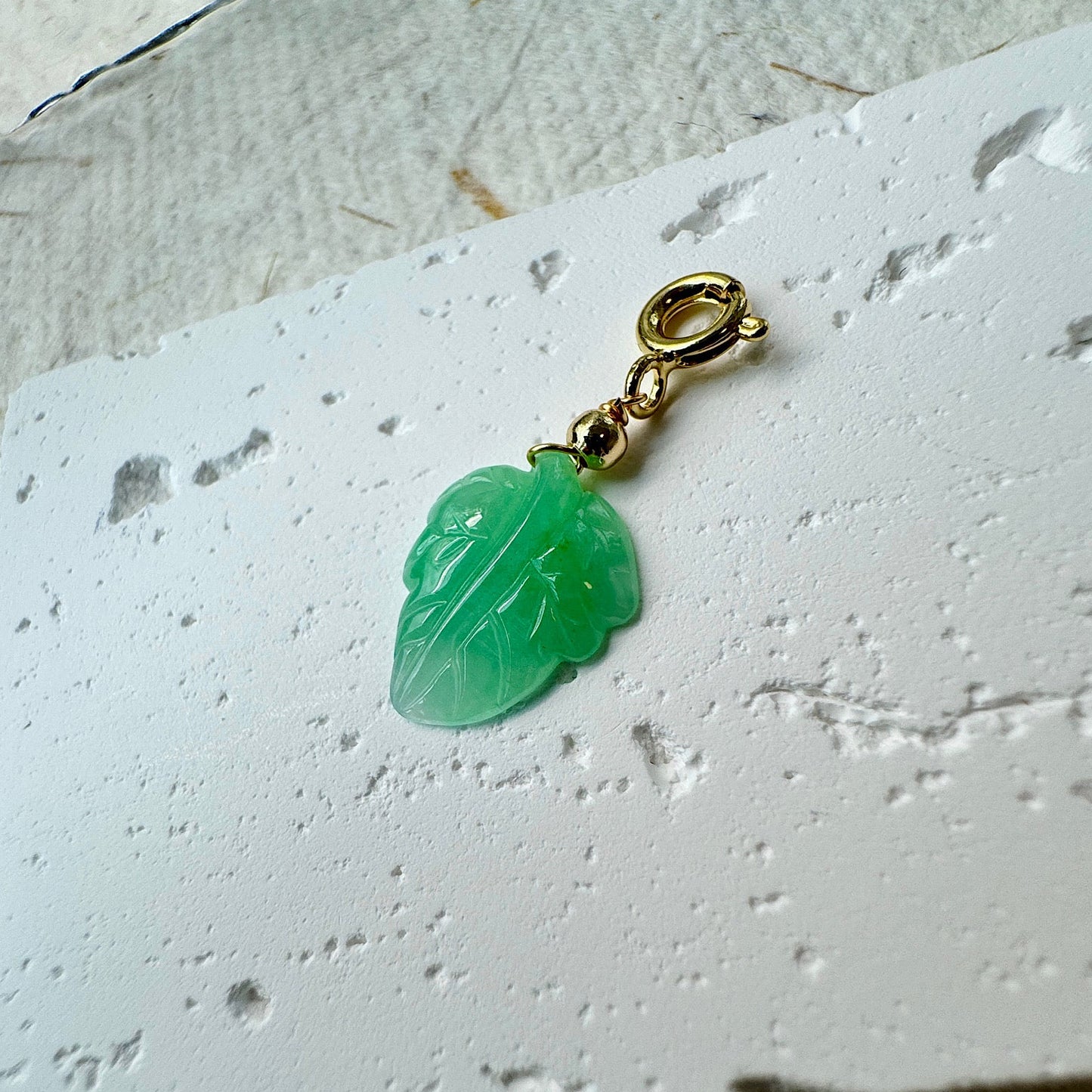 Maple Leaf Jadeite Charms