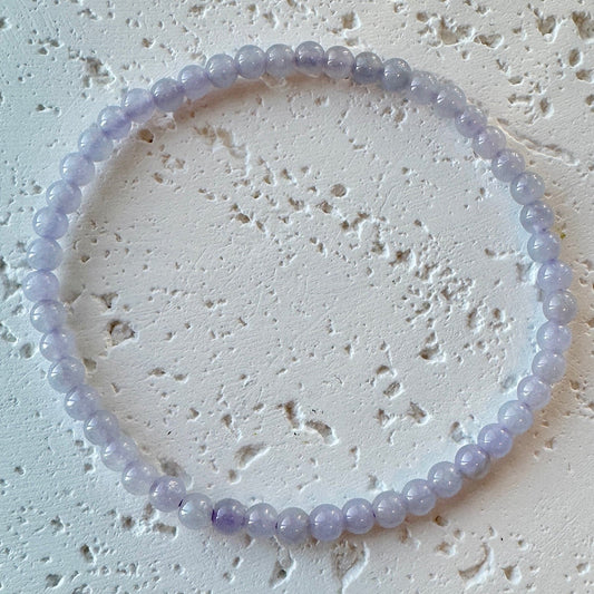 Icy Lavender Fine Jadeite Beads Bracelet (c.3mm+)