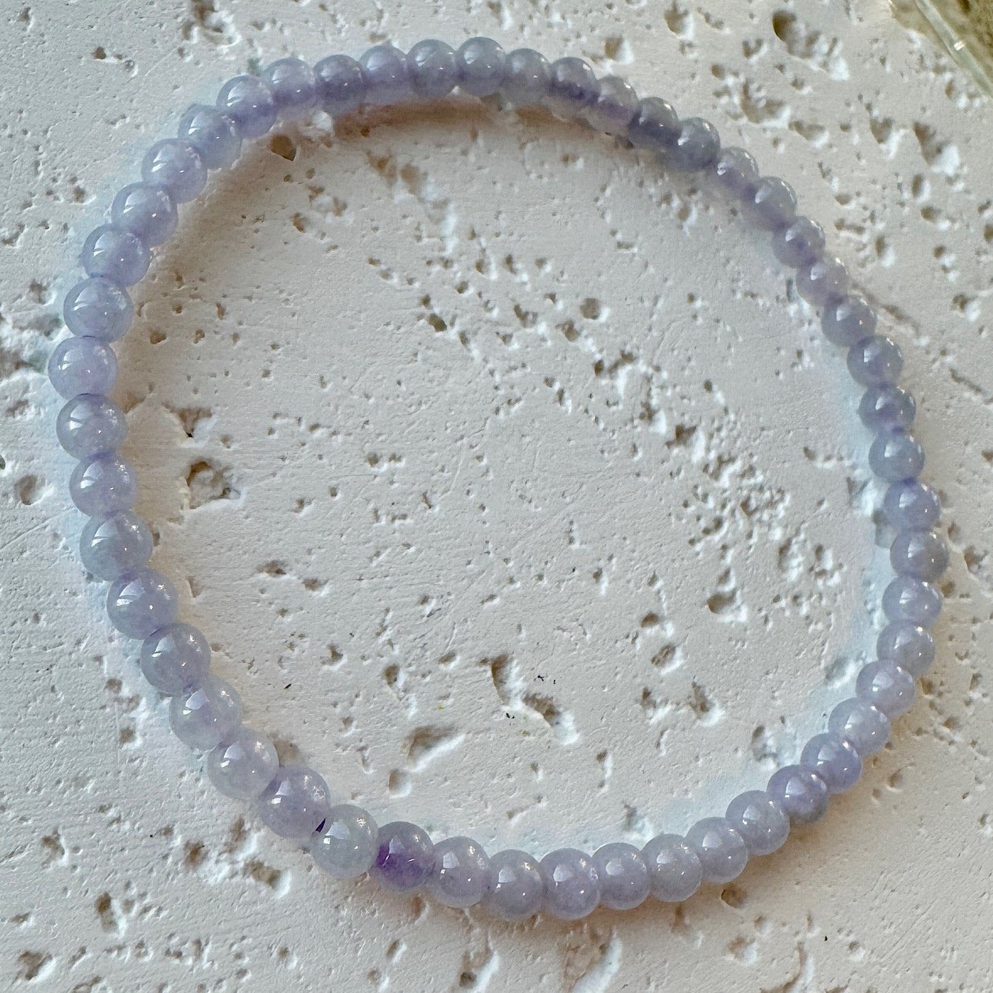 Icy Lavender Fine Jadeite Beads Bracelet (c.3mm+)