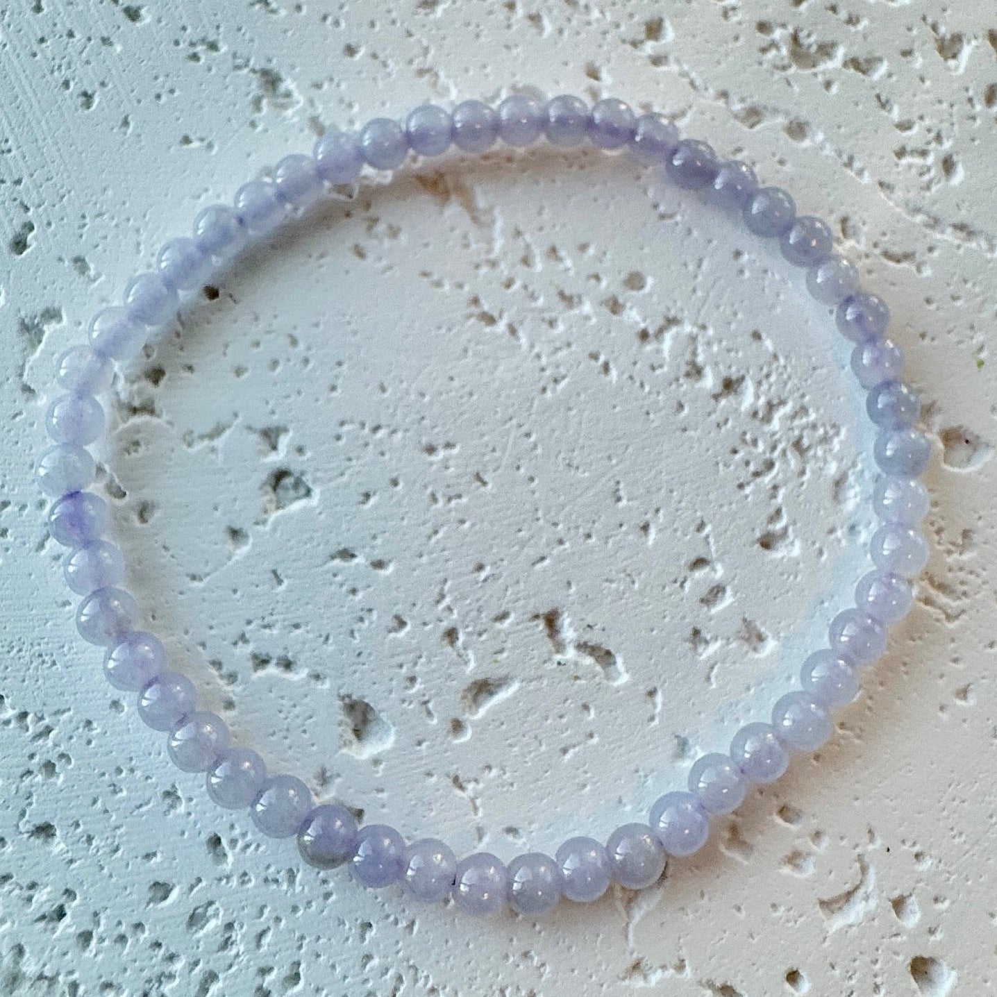 Icy Lavender Fine Jadeite Beads Bracelet (c.3mm+)