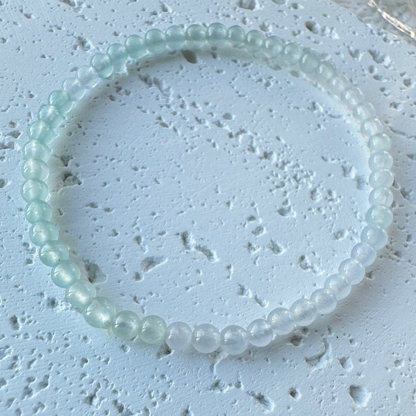 Icy White Fine Jadeite Beads Bracelet (c.4mm+)