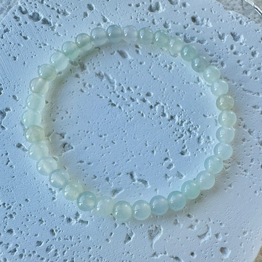 Icy White Fine Jadeite Beads Bracelet (c.5mm+)