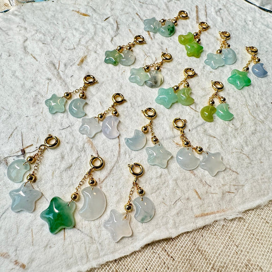 Star & Moon Jadeite Charms