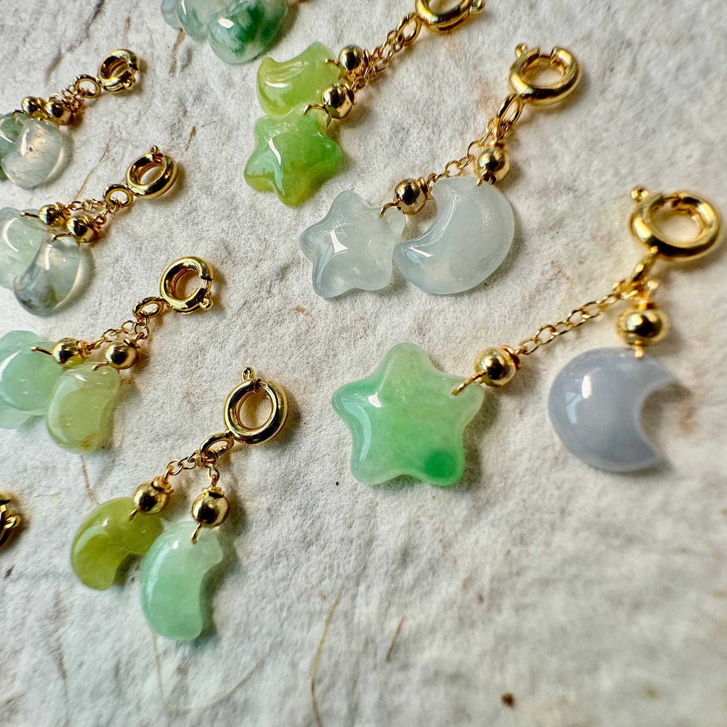 Star & Moon Jadeite Charms