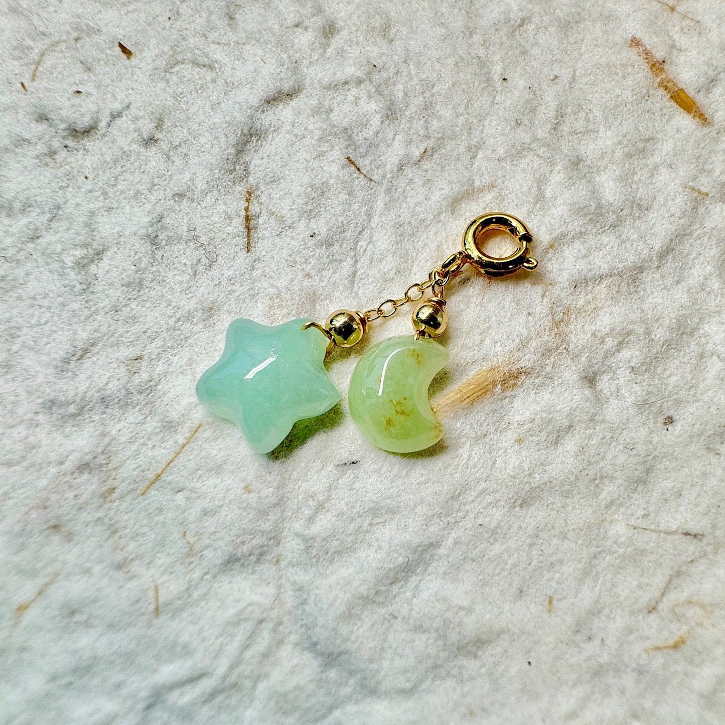 Star & Moon Jadeite Charms