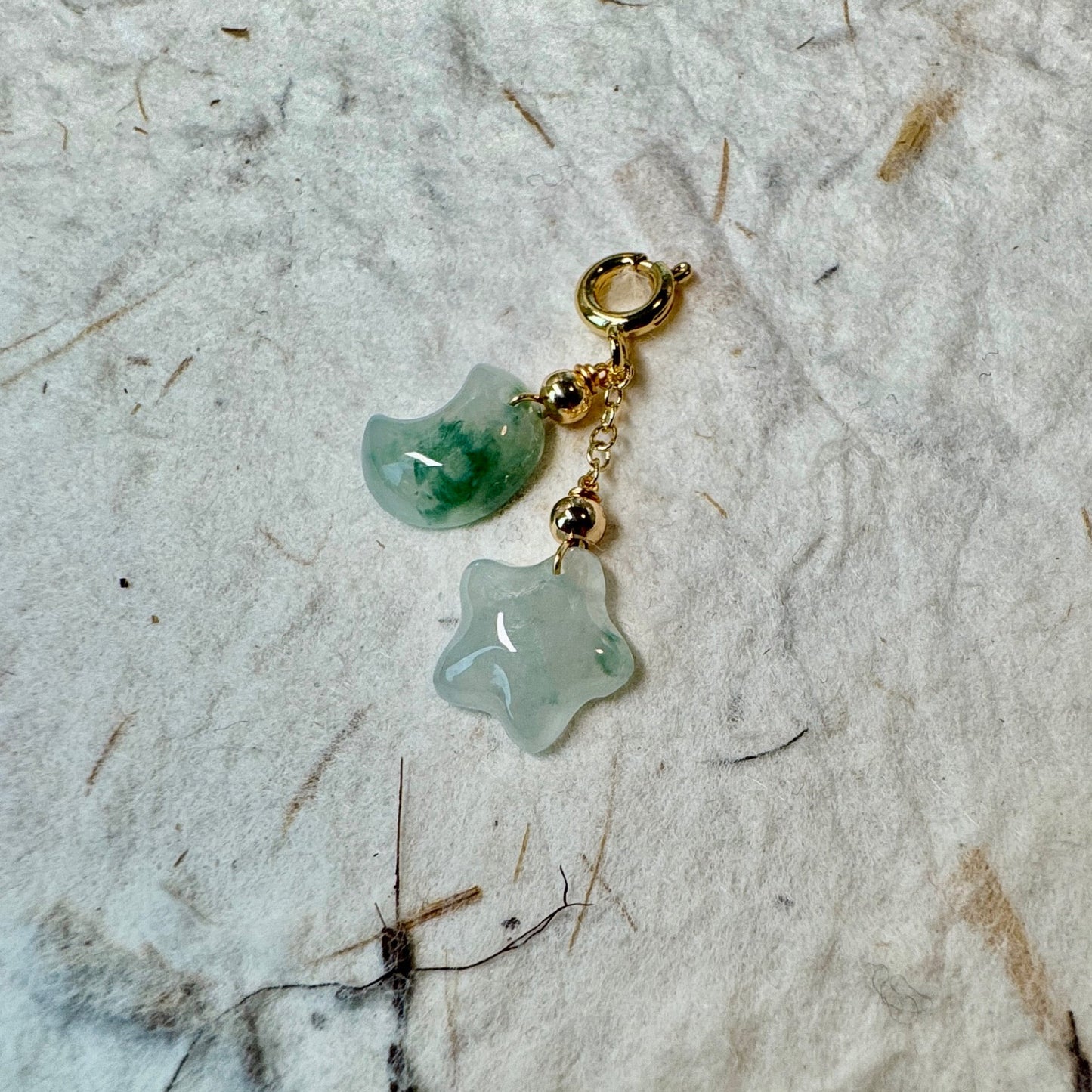 Star & Moon Jadeite Charms