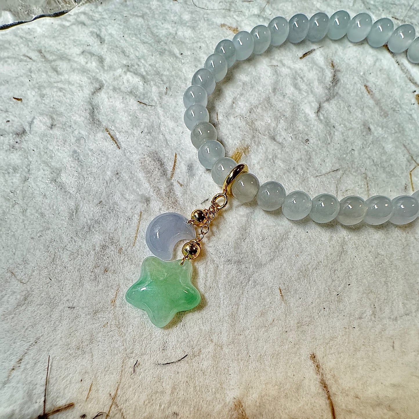 Star & Moon Jadeite Charms