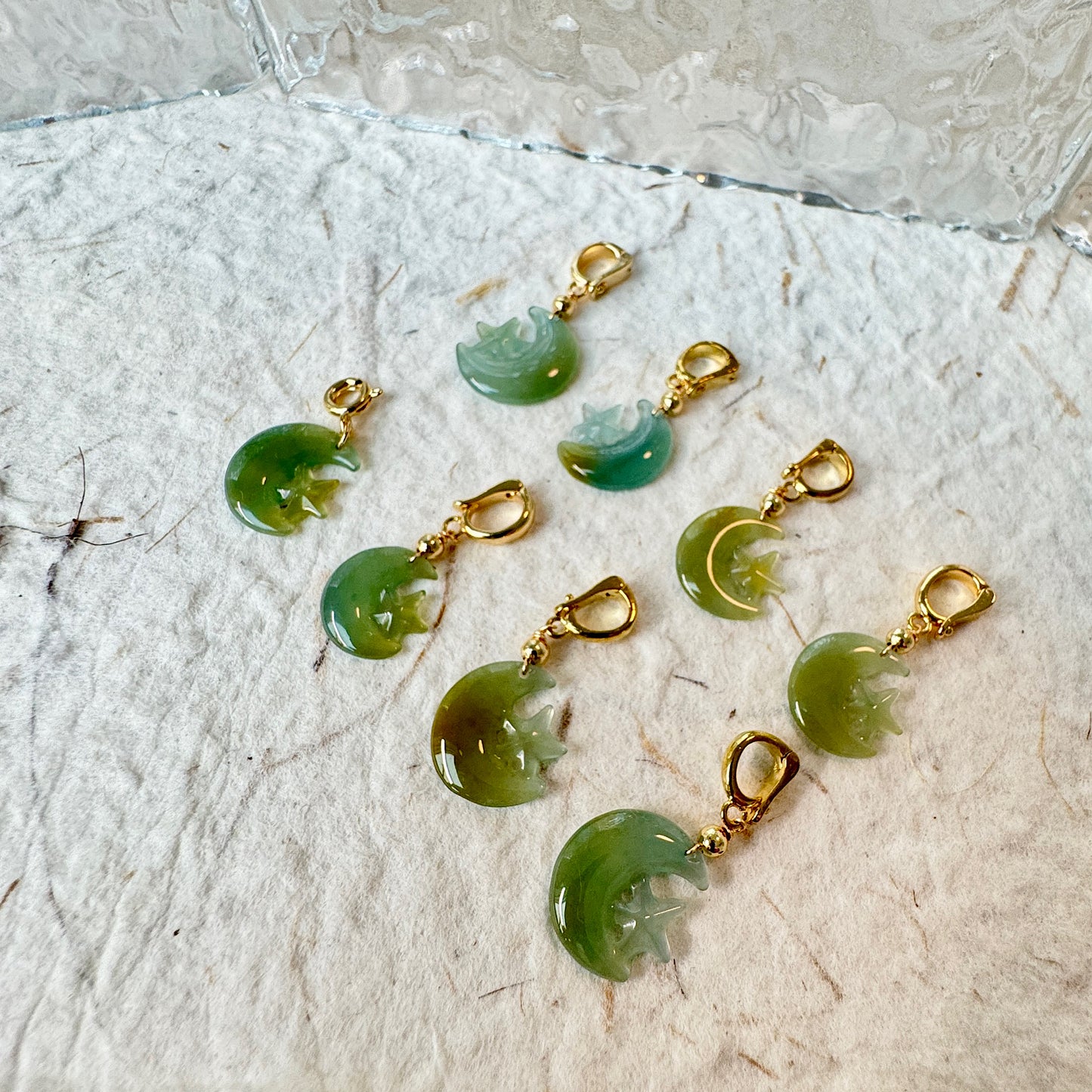Star & Moon Jadeite Charms